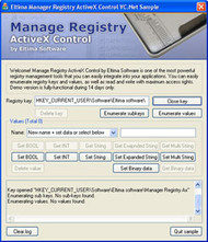 Manage Registry ActiveX Control screenshot